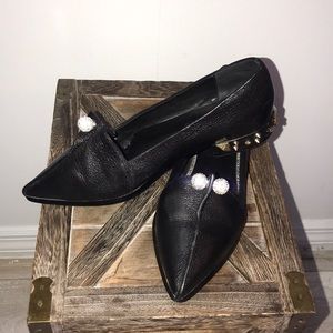 Pre-owned Miu Miu flat leather shoes